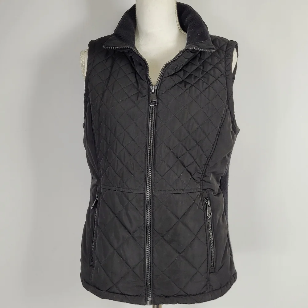 Andrew marc polyester Black puffer vest Size Medium